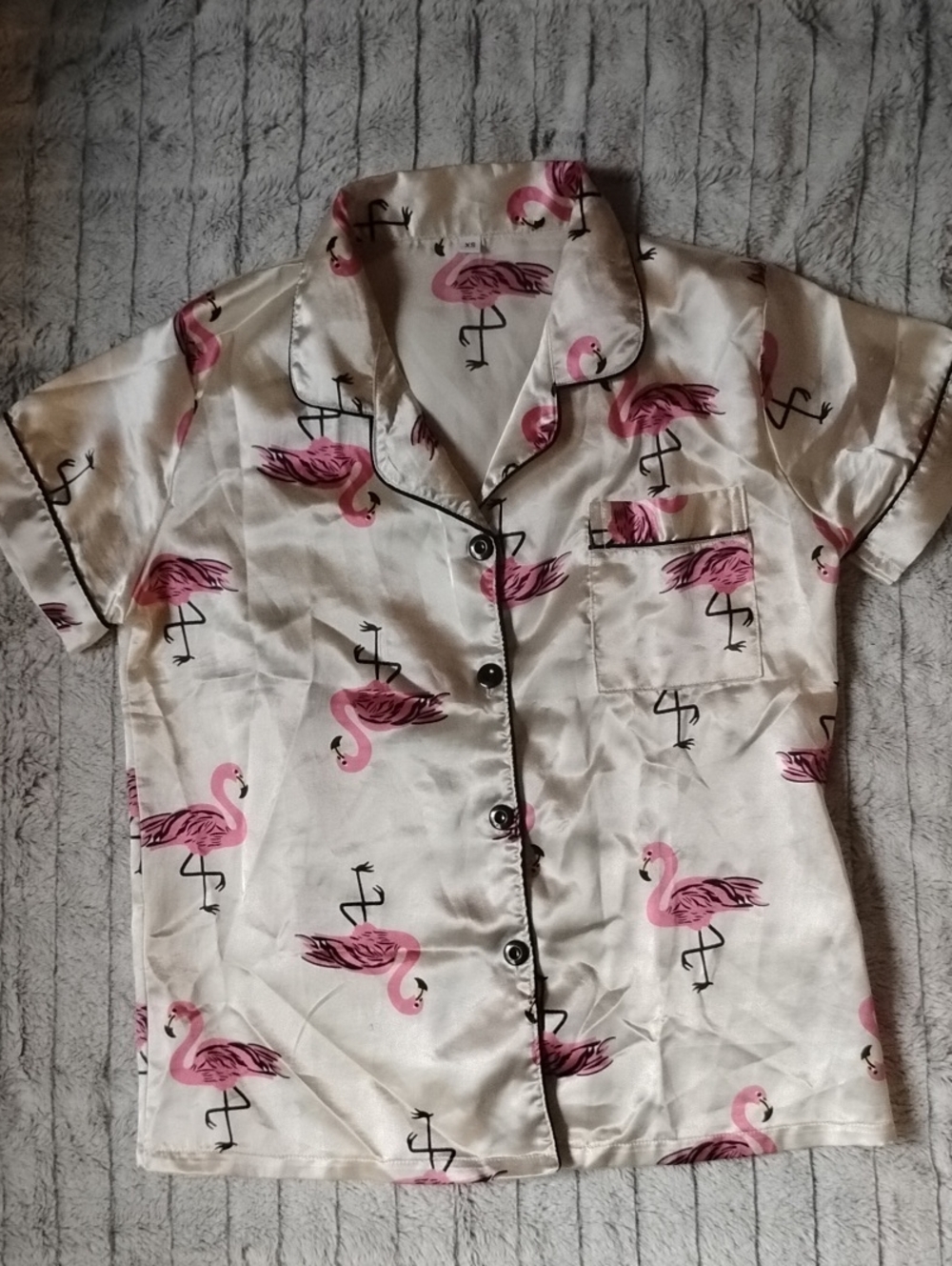 Pink Flamingo Satin Pajama Set - Picture 3 of 7